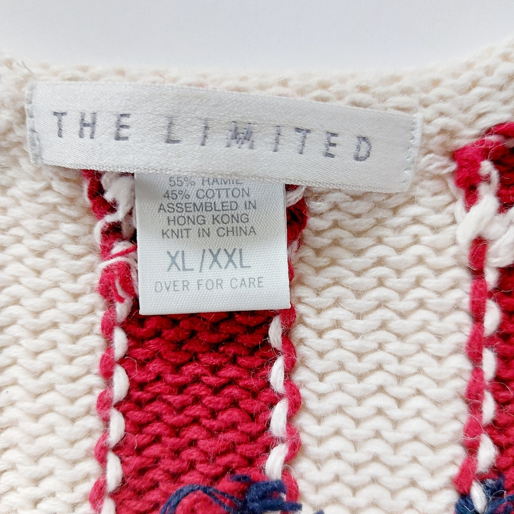 Patriotic Sweater Vest size Xl/XXL The Limited 4th of July Grannycore Teacher - Picture 3 of 5